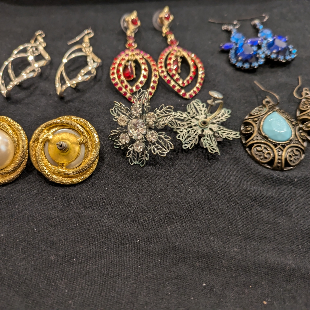 Gold and Silver Floral Crystal Earrings Collection